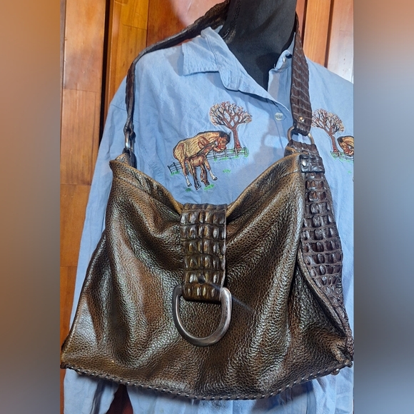 Crystal Pistol Handbags - 🐂Vintage CRYSTAL PISTOL unique, distressed leather over-the- shoulder purse